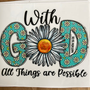 2 With God all Things are Possible DTF Decals / Stickers