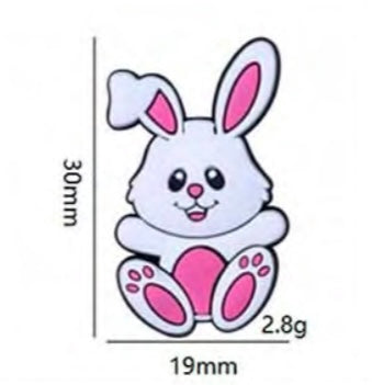 White Rabbit with Pink Focal Bead (Pre-Buy)