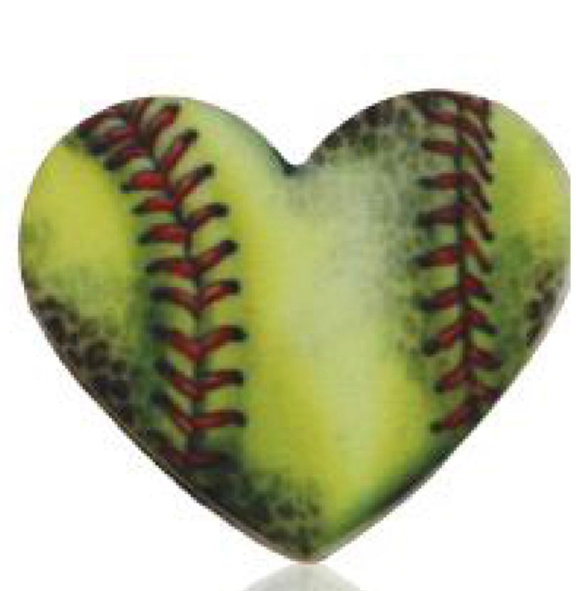 Softball Heart Focal Bead (Pre-Buy)