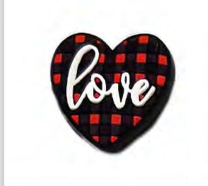Plaid Heart Love Focal Bead (Pre-Buy)