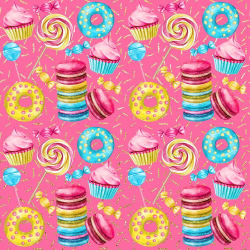 Donut, Cupcakes & lollipops Vinyl 12X12 Sheet