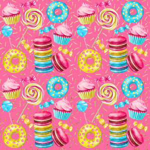 Donut, Cupcakes & lollipops Vinyl 12X12 Sheet