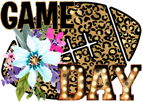2 Game Day Cheetah Football Clear Cast Decals / Stickers