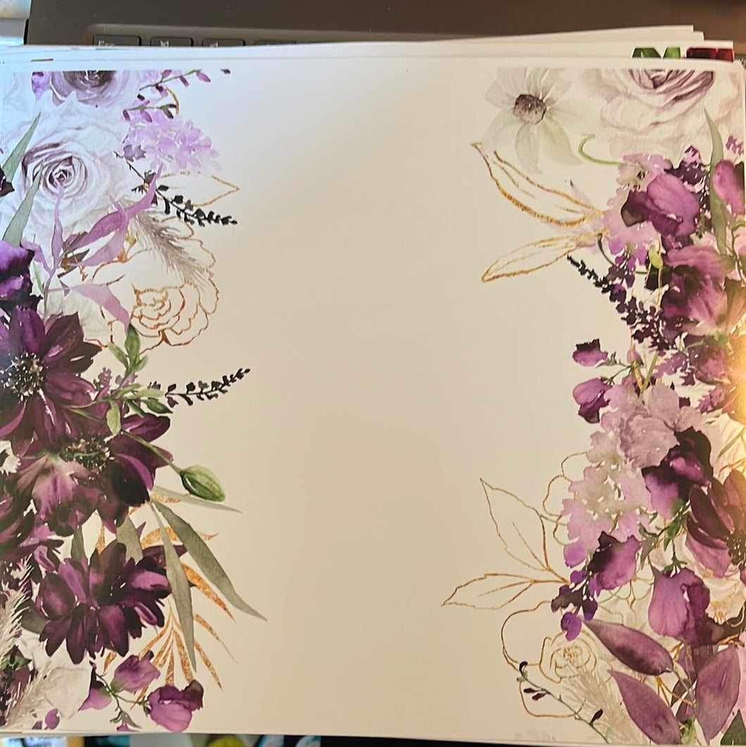 Purple Floral 20 oz Skinny Vinyl Wrap