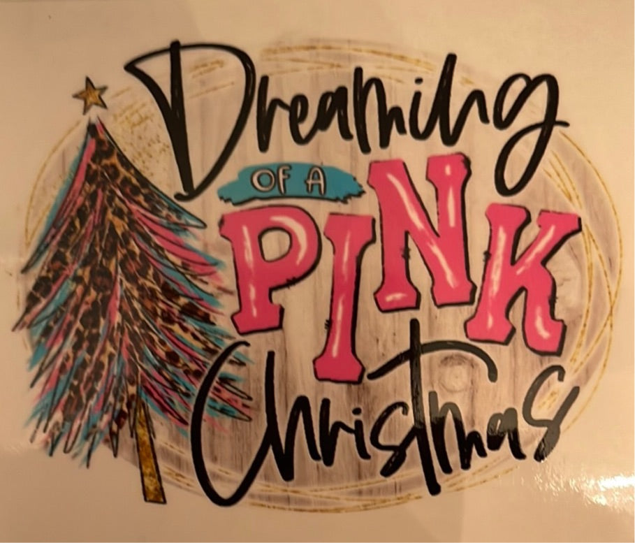 Dreaming of a Pink Christmas Clear Cast Sticker