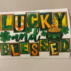 Lucky & Blessed Clear Cast Sticker