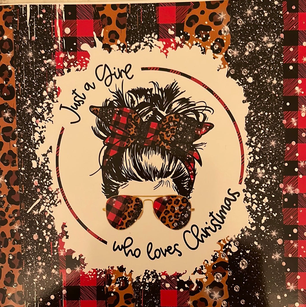 Just a girl who loves Christmas 20 oz Skinny Vinyl Wrap