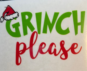 Grinch Please Clear Cast Sticker