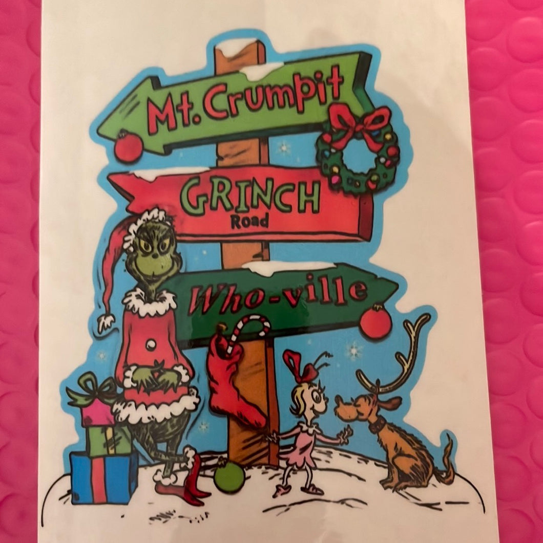 Grinch Road Clear Cast Sticker
