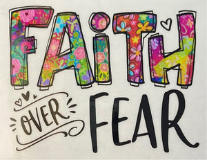 Faith Over Fear Clear Cast Sticker