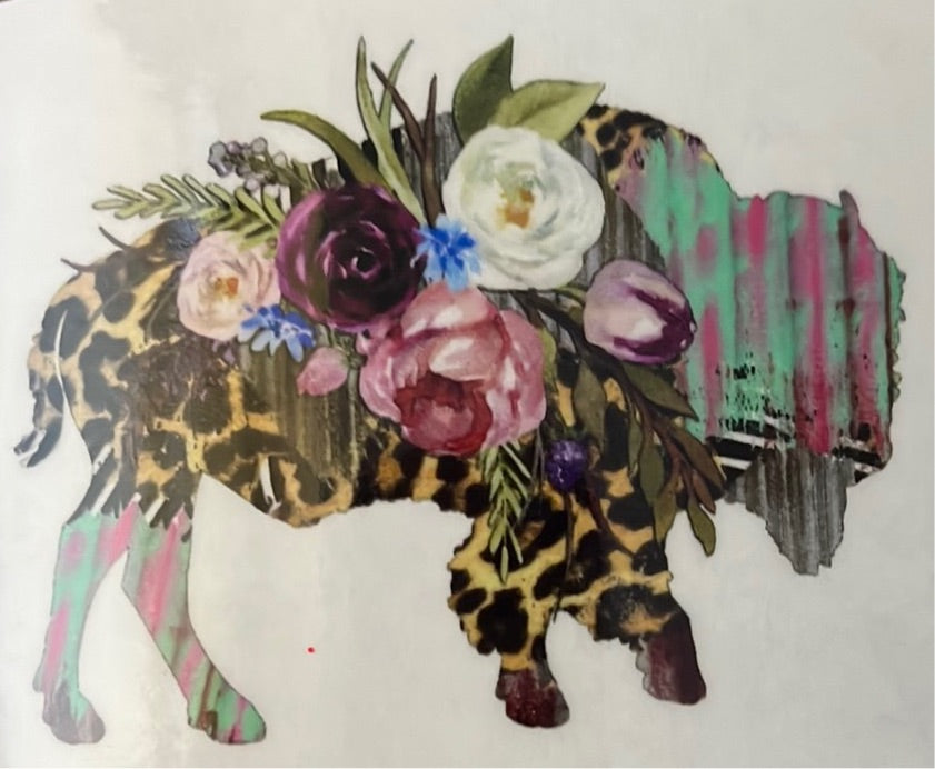 Patchy Bill with Roses Clear Cast Sticker