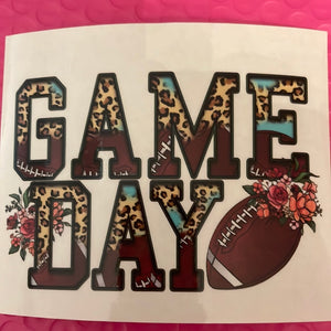 Game Day with Leopard & Roses Clear Cast Sticker