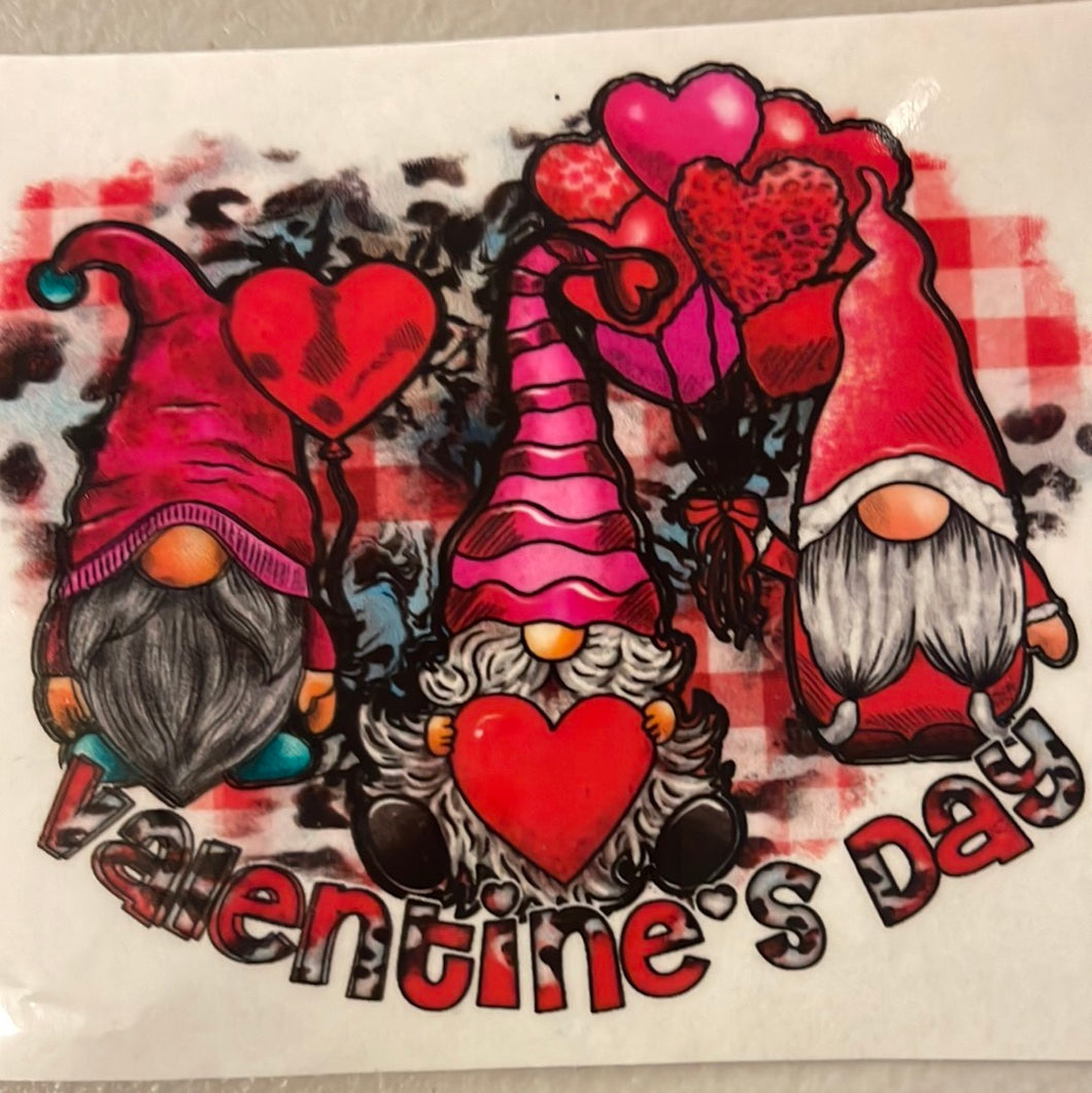 Valentines Day Gnomes Clear Cast Sticker