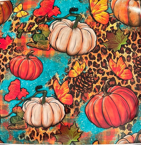 Pumpkins with Leopard, Leaves & Butterflies12 x 12 Vinyl Sheet