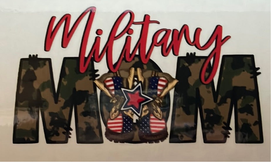 Military Mom Clear Cast Sticker