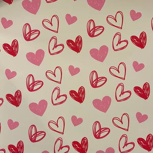Valentines 3 Different Hearts 12x12 Vinyl Sheet