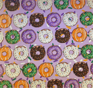 Halloween Colored Donuts Purple Background 12 x 12 Vinyl Sheet