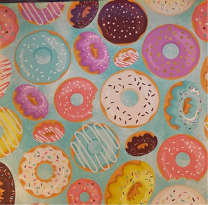 Donuts with Aqua Background  12 x 12 Vinyl Sheet