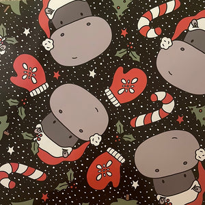 Hippo Christmas 12 x 12 Sheet of Vinyl