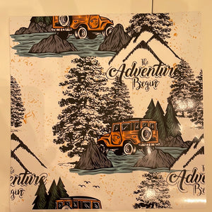 Jeep Adventure Begins 12 x 12 Vinyl Sheet
