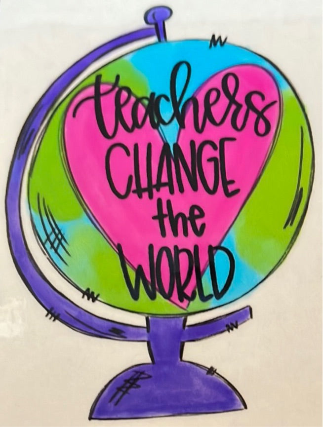Teachers Change The World Clear Cast Sticker