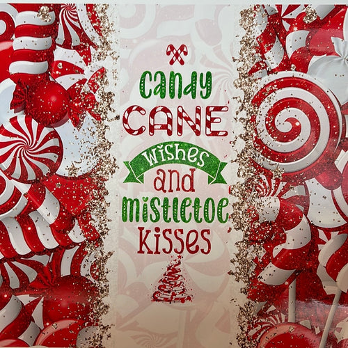 Candy Cane Wishes 20oz Vinyl Wrap