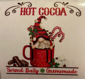 Hot Cocoa Served Daily Gnomemade Clear Cast sticker