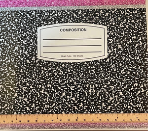 Composition Notebook with Ruler 20 oz Skinny Vinyl Wrap