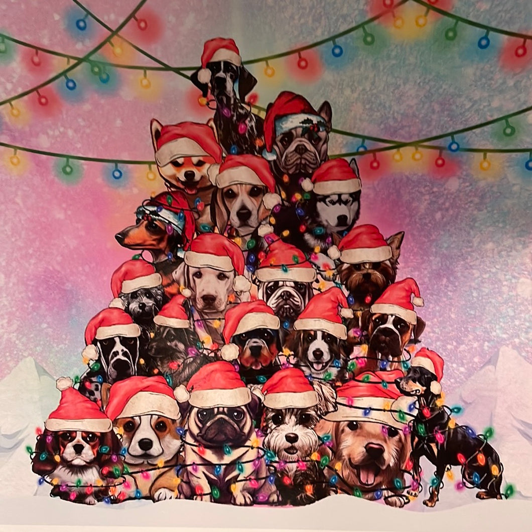 Dog Christmas Tree 20 oz Skinny Vinyl Wrap