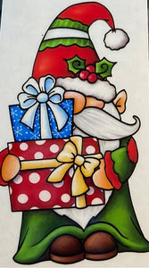 Gnome with Presents Clear Cast Sticker