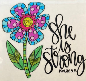 She is Strong Clear Cast Sticker