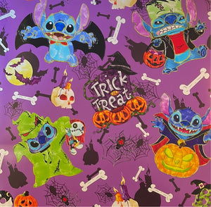 Trick or Treat Stitch & Friends Large Vinyl Sheet 12x12