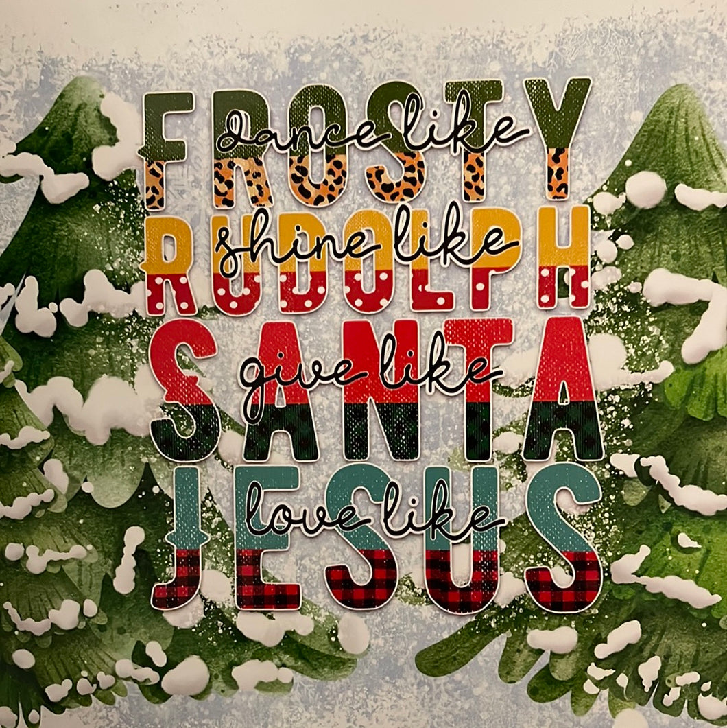 Frosty, Rudolph, Santa 20 oz Skinny Vinyl Wrap