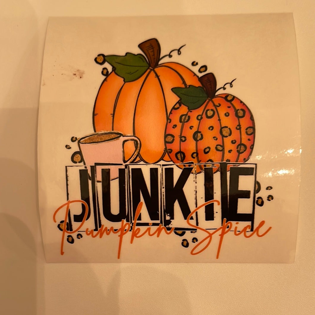 Pumpkin Spice Junkie Clear Cast Sticker