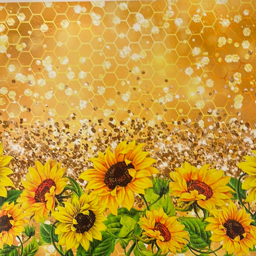 Sunflowers with Glitter 20 oz Skinny Vinyl Wrap