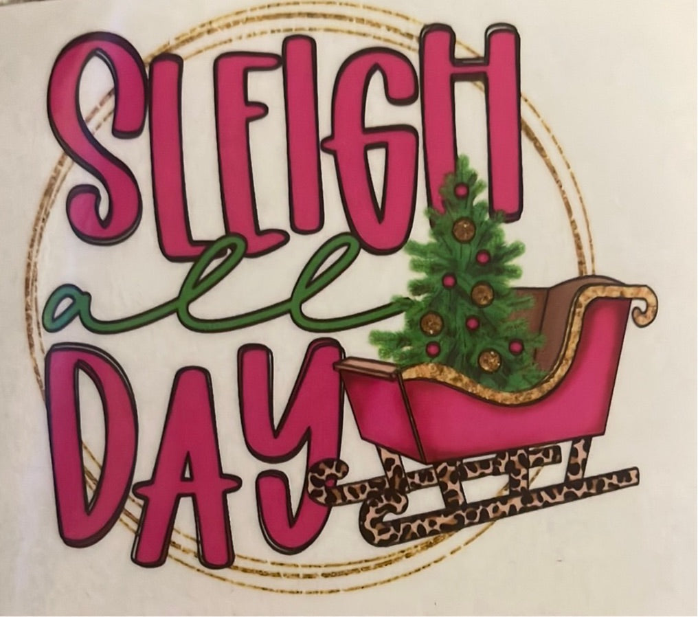 Sleigh all Day Clear Cast Sticker