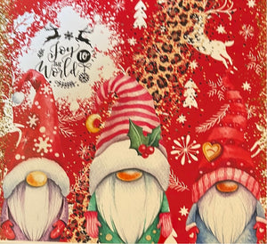Christmas Gnomes Joy to the World 20 oz Skinny Vinyl Wrap
