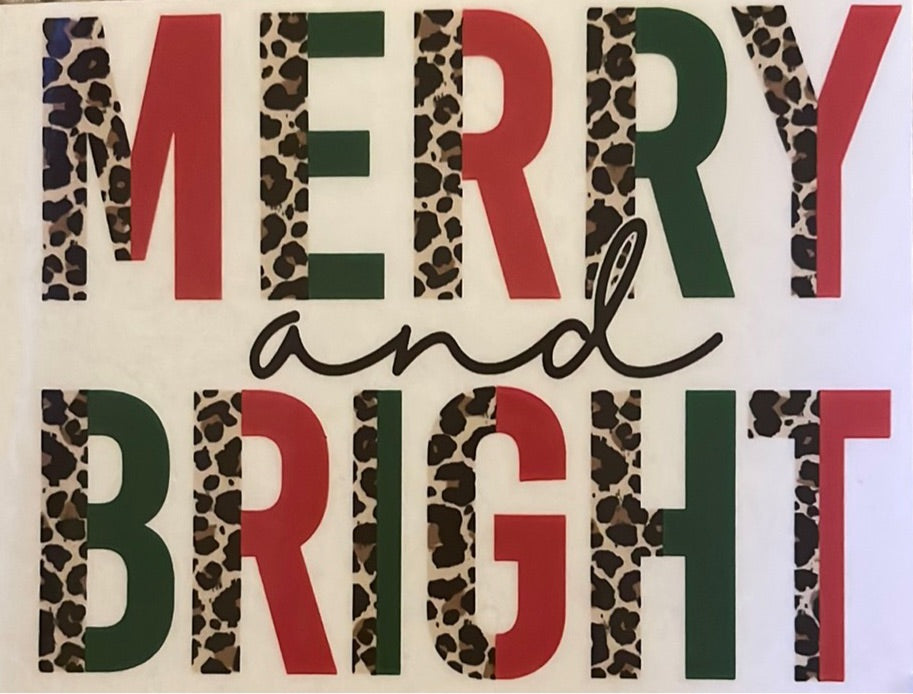Merry & Bright Leopard Clear Cast Sticker