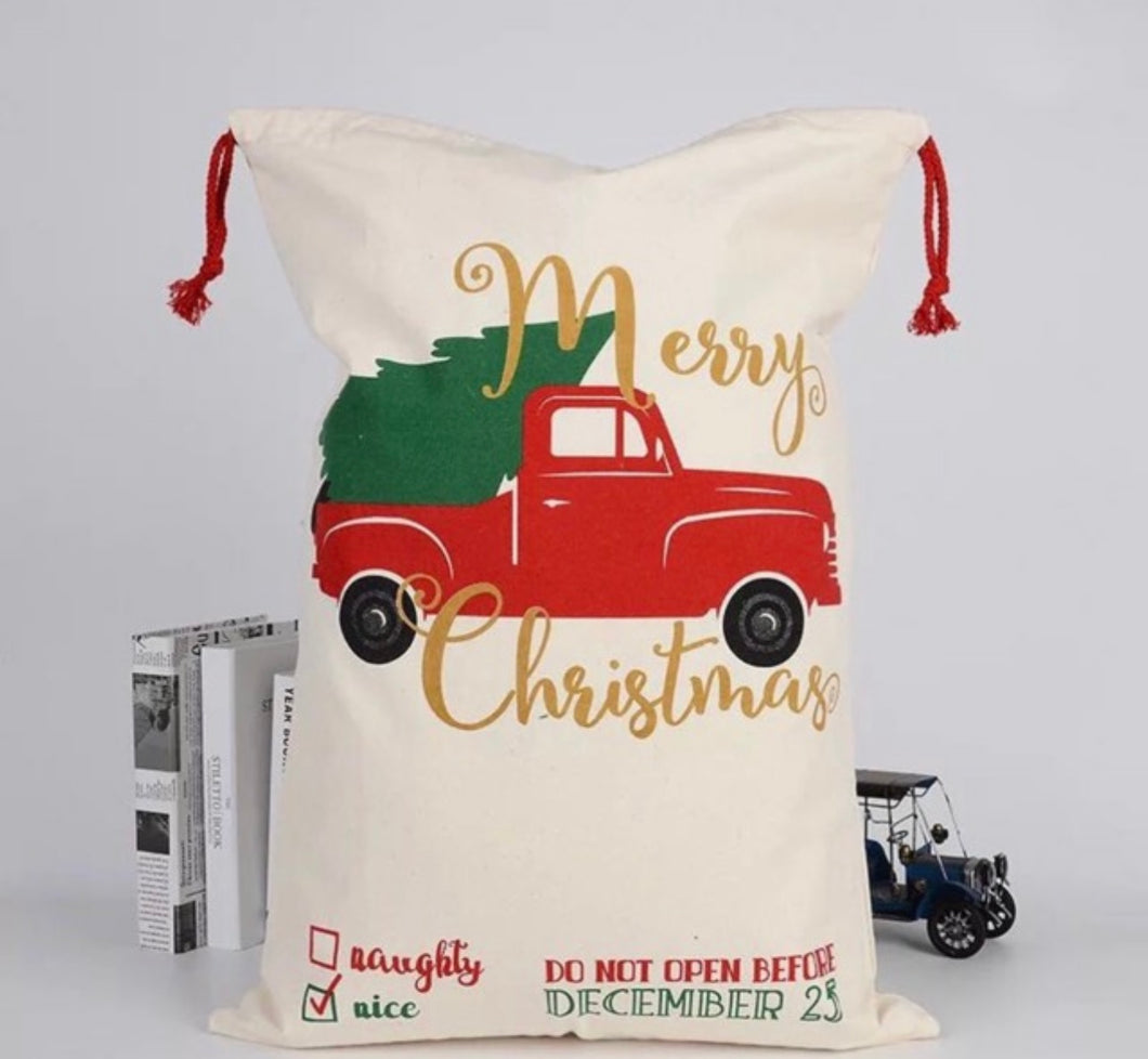 Christmas Tree & Truck Sack 27x19