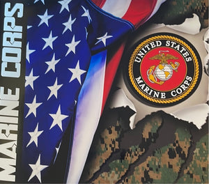 Marine Corps Emblem & Flag 20 oz Skinny Vinyl Wrap
