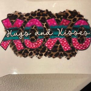 Xoxo Hugs & Kisses clear cast sticker