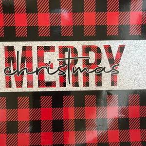 Merry Christmas Plaid 20 oz skinny tumbler vinyl wrap