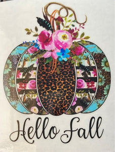 Hello Fall Clear Cast Sticker