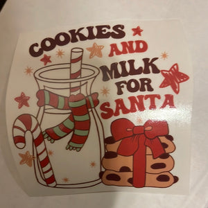 Cookies & Milk for Santa Clear Cast Sticker