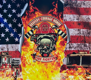 Firefighter Bravery, Courage, Honor 20 oz Skinny Vinyl Wrap