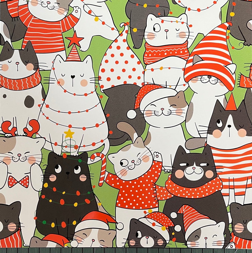 Cat Christmas Vinyl 12x12 Sheet
