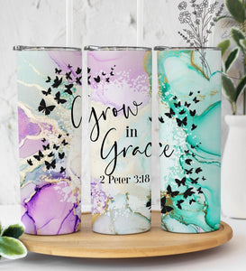 Grow in Grace 20 oz Skinny Vinyl Wrap