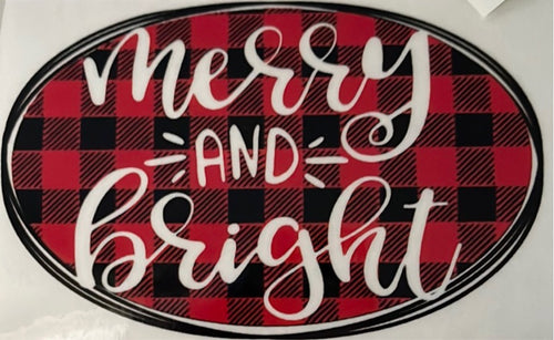 Merry & Bright Clear Cast Sticker
