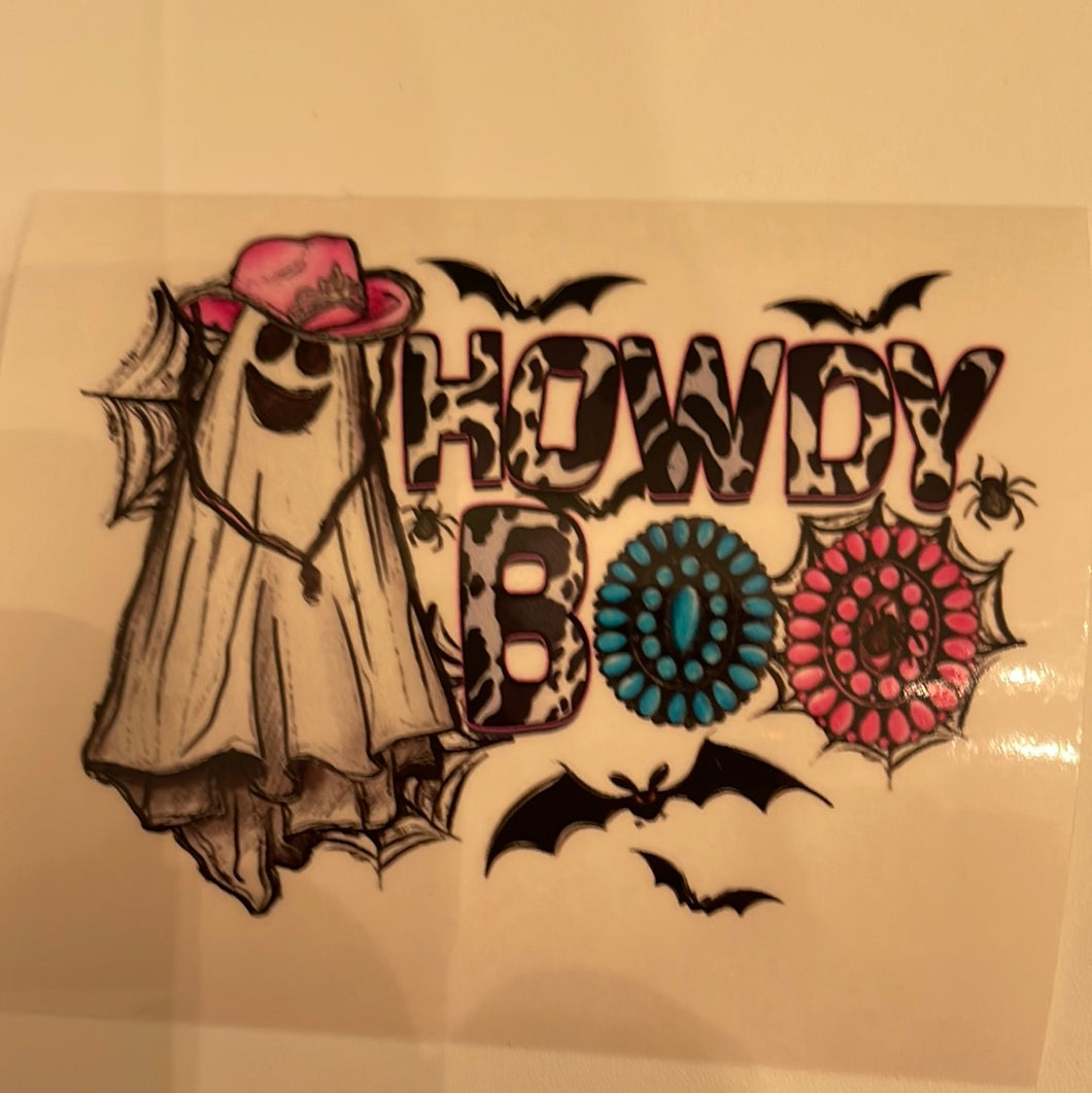 Howdy Boo Clear Cast Sticker
