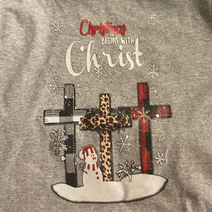 Christmas Begins with Christ Iron on Transfer
